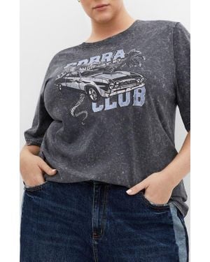 City Chic Kyra Cotton Graphic T-Shirt - Gray