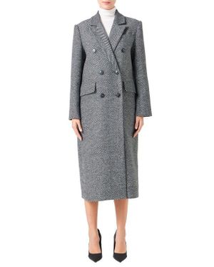 Endless Rose Herringbone Notch Lapel Blazer - Gray