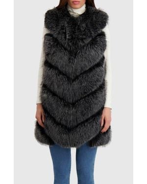 Lyla Grant Fur-Free Fox (Faux Fur) Vest - Black