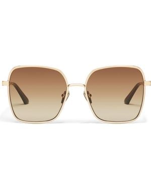 Quay 5Th Ave 58Mm Gradient Square Sunglasses - Brown