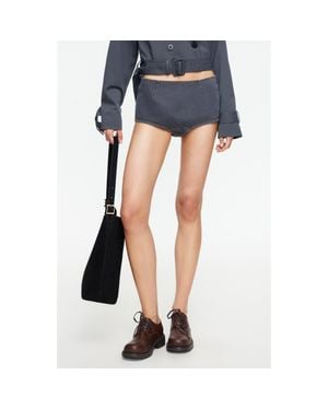 Lioness Blanc Denim Microshorts - Blue