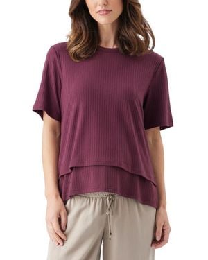 Ripe Maternity Mike Rib Nursing Top - Red