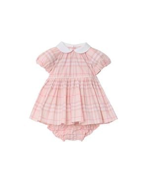 Burberry Check Cotton Dress With Bloomers - Pink