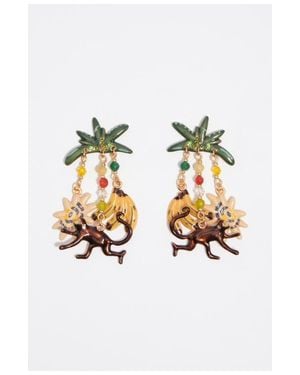 Bimba Y Lola Monkeys And Bananas Earrings - Metallic