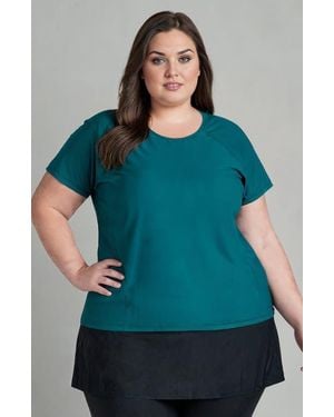 Calypsa Plus Size Loose Fit Adele Swim Top - Green