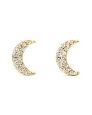 Kate Spade Pavé Moon Stud Earrings - Natural