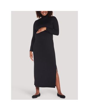 Motherhood Maternity Turtleneck Long Sleeve Knit Maxi Dress - Blue