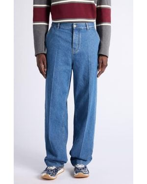 Bottega Veneta Atlantic Straight Leg Cotton Denim Jeans - Blue
