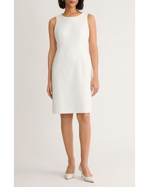 Kasper Empire Waist Lace Sheath Dress - White