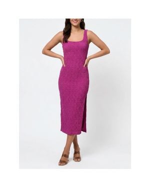 Rachel Roy Emi Sleeveless Pucker Knit Midi Dress - Purple