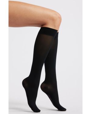 Item M6 Translucent Knee High Socks - Black