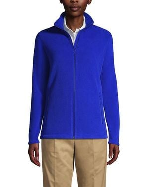Lands' End Full-Zip Mid-Weight Fleece Jacket - Blue
