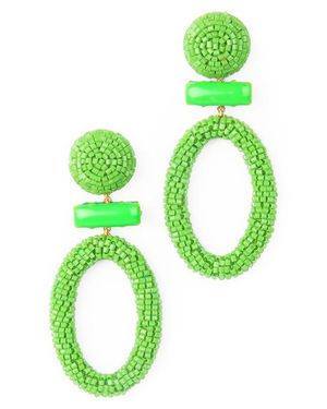 Deepa Gurnani Yolanda Drop Earrings - Green