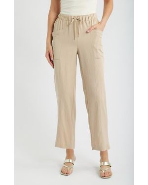 Anne Klein Tie Waist Crop Pants - Natural