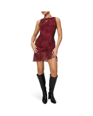 Princess Polly Molita Ruffle Asymmetric Hem Minidress - Red