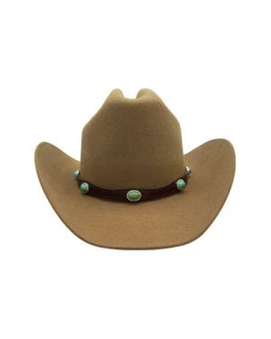 MODERN MONARCHIE Western Hat With Turqouise Band - Brown