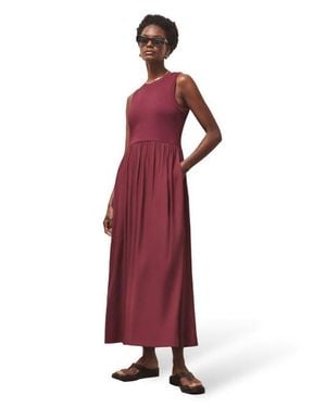 Ro&zo Mixed Media Sleeveless Dress - Red