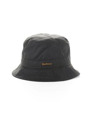 Barbour Belsay Waxed Cotton Bucket Hat - Black