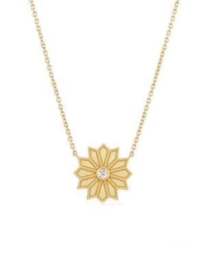 Orly Marcel Mini Sacred Flower Diamond Pendant Necklace - Metallic