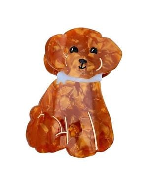 Solar Eclipse Doodle Puppy Claw Clip - Orange