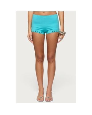 Edikted Ariadna Studded Micro Shorts - Blue