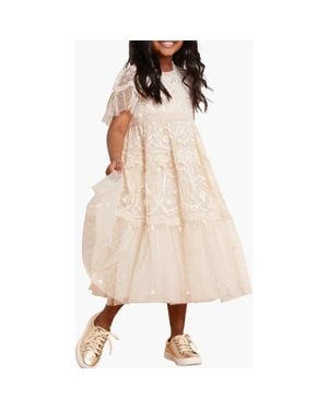 Needle & Thread Kid's Midsummer Lace Kids Dress - Natural
