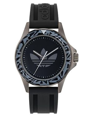 adidas Expression One Silicone Strap Watch, 44Mm - Black