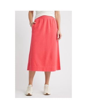 Caslon Jetset Cotton Blend Knit Midi Skirt - Red