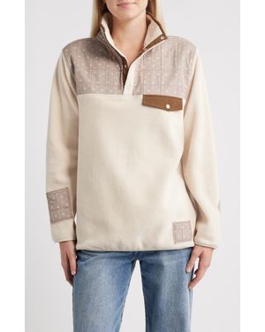 The Happy Camp3r Cinnamon Petals Fleece Quarter Snap Pullover - Natural
