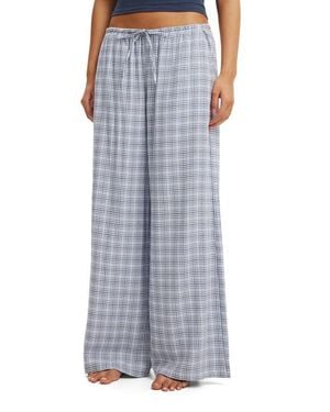 Cotton On Cloud Soft Wide Leg Flannel Pant - Blue