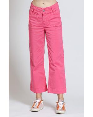 Apny Wide Leg Ankle Jeans - Pink