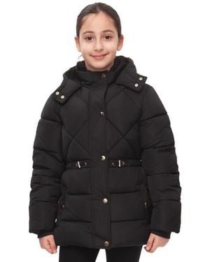 Rokka&Rolla Kids' Timeless Quilted Coat - Black
