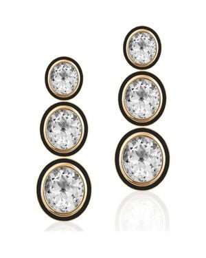 Goshwara Melange 3-Tier Drop Earrings - Black