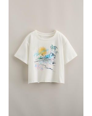 Treasure & Bond Kids' Crop Cotton Graphic T-Shirt - Multicolor