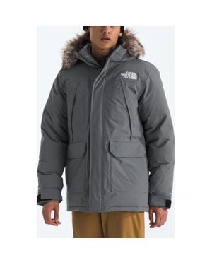 The North Face Mcmurdo Waterproof 600 Fill Power Hooded Down Parka With Faux Fur Trim - Gray