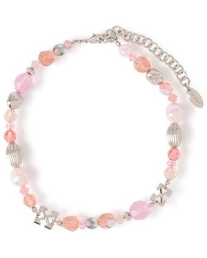 Off-White c/o Virgil Abloh Arrow Charm Mixed Bead Choker - Pink