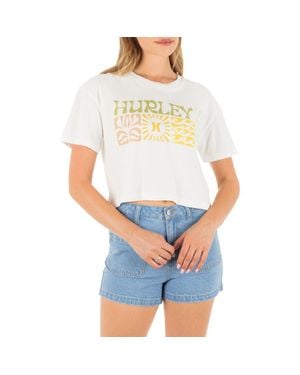 Hurley Surf Days Boxy Cotton Crop T-Shirt - White