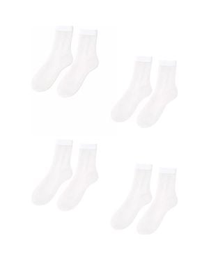 LECHERY 6-Pack Glossy Sheer Fashion Knee-Highs - White