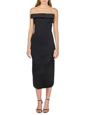Endless Rose Bow Strapless Midi Cocktail Dress - Black