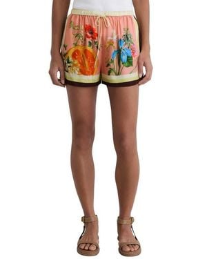 Reiss Milos Print Tie Waist Shorts - Pink