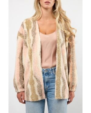 Viens Avec Moi Driftwood High Pile Fleece Jacket - Blue