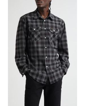 Phipps Workshop Plaid Flannel Button-Up Shirt - Black