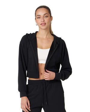Rebody Active Retreat Waffle Zip Up Jacket - Black