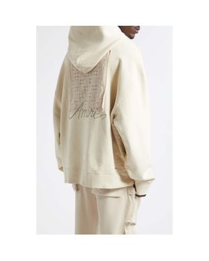 Amiri Oversize Ma Check Patch Appliqué Hoodie - Natural