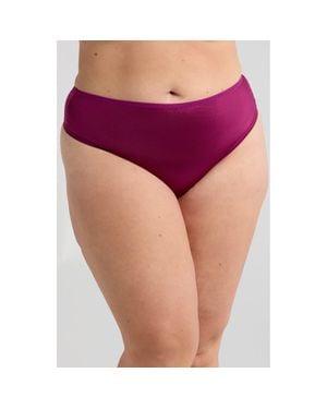 Savage x Fenty Microfiber Metallic Thong Panty - Purple