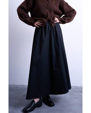 TOPSHOP Stretch Cotton Twill A-Line Skirt - Blue