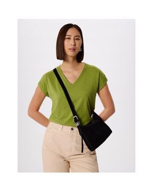 Whistles Willa V-Neck Cap Sleeve T-Shirt - Green