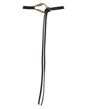 Ada Nile Skinny Leather Belt - Black