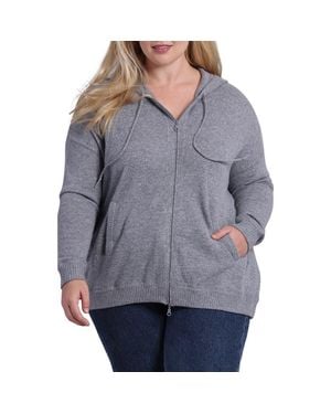 Minnie Rose Cashmere Zip Hoodie Jacket - Gray