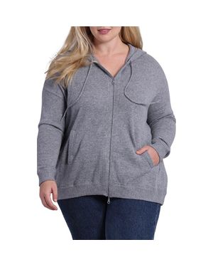 Minnie Rose Cashmere Zip Hoodie Jacket - Gray
